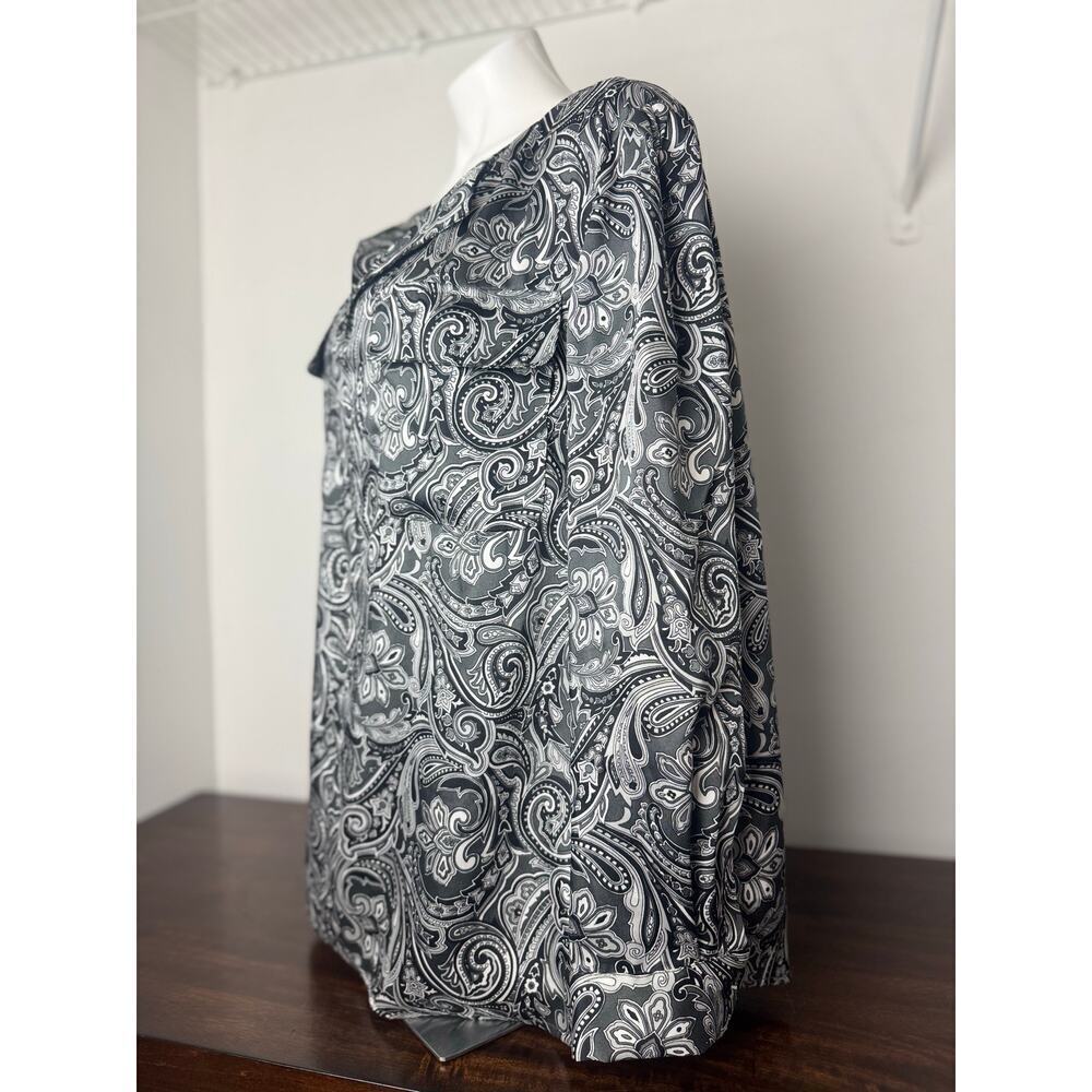 Jones New York Paisley Blouse - Black/Grey/White - 3X NWOT - Picture 4 of 11